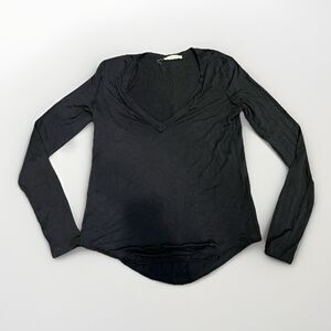 NWT Free People We the Free Fresh And Clean Long Sleeve Black Sz XS Thumbholes